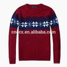 Suéter del suéter de la Navidad del telar jacquar de la nieve de la moda de 15ASW1024 para hombre